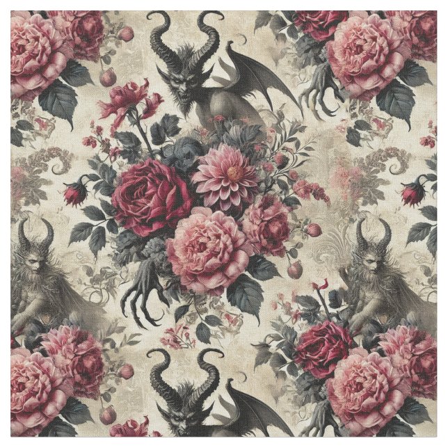 Rose Crematory – Gothic Classic Tile Fabric (Close Up)