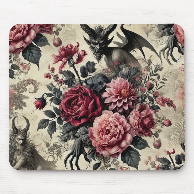 🔥 Rose Crematory – Gothic Victorian Mouse Pad (Front)