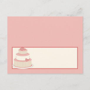 Rose/Creme Wedding Cake Place Card
