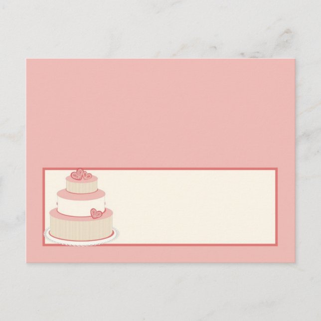 Rose/Creme Wedding Cake Place Card (Front)