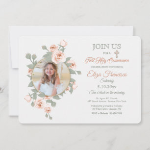 Rose Crescent Photo Religious Invitations