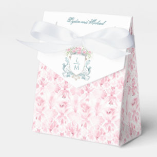 Rose Crest w/ Bow Monogram Wedding Favour Box