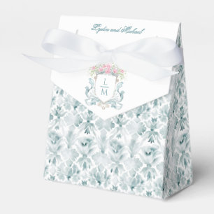 Rose Crest w/ Bow Monogram Wedding Favour Box