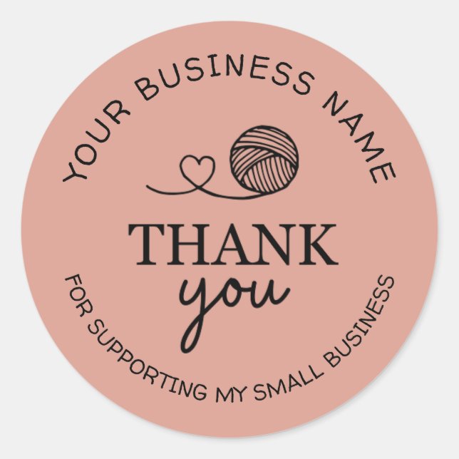Rose Crochet Business Thank You Packaging Sticker (Front)