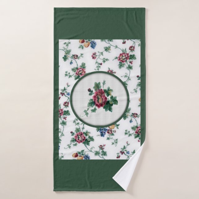 Rose Cross Stitch Towel Set (Bath Towel)