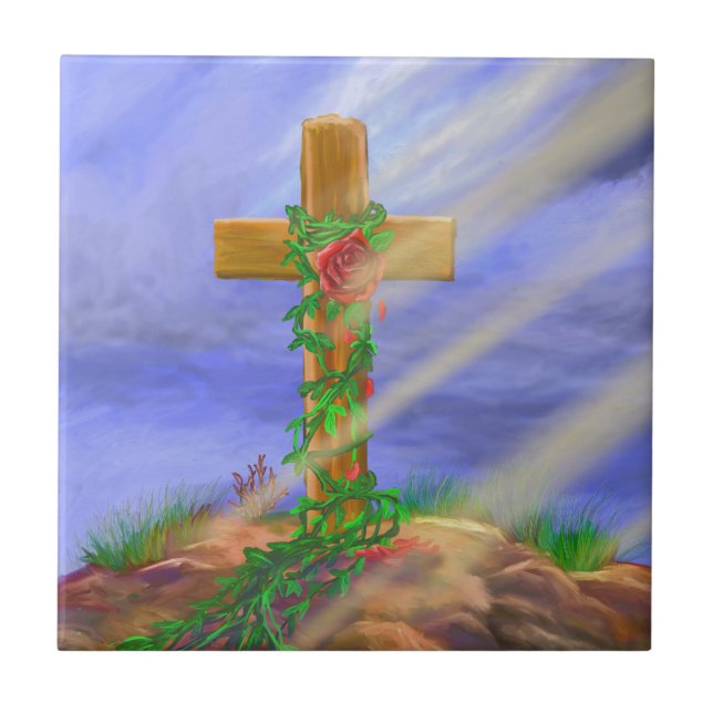 Rose Cross Tile (Front)