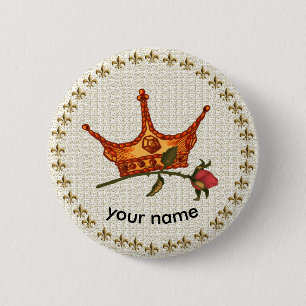 Rose Crown pin button
