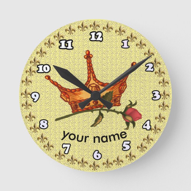 Rose Crown  Round Clock (Front)