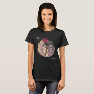 Rose Customise Elegant Floral Pink Glitter T-Shirt