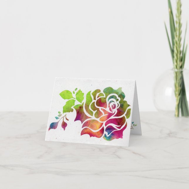 Rose Cut-out Folded Card 4x5.6 in. (Front)