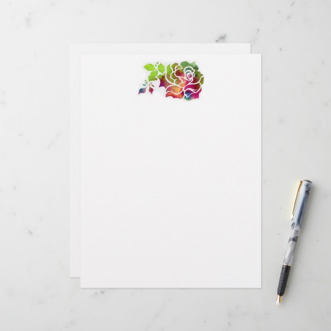 Rose Cut-out Paper Sheet 8.5x11 (Front/Back In Situ)