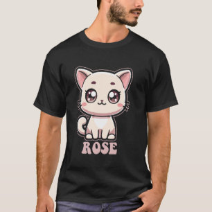 Rose Cute Kitty Cat Design for Girls Name Rose T-Shirt