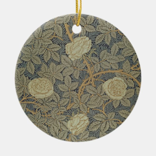 'Rose' design Ceramic Tree Decoration (Front)