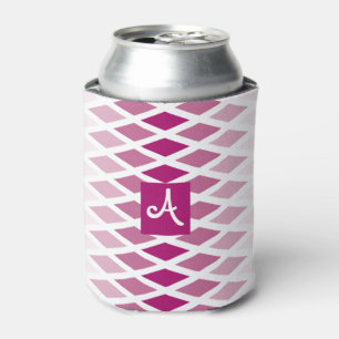 Rose Diamond Ombre Monogram Can Cooler