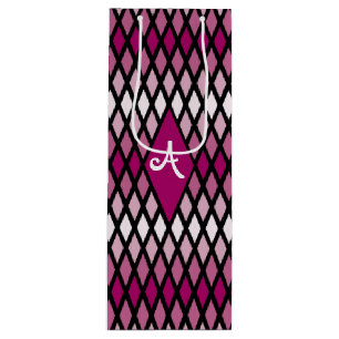Rose Diamond Ombre Monogram Wine Gift Bag
