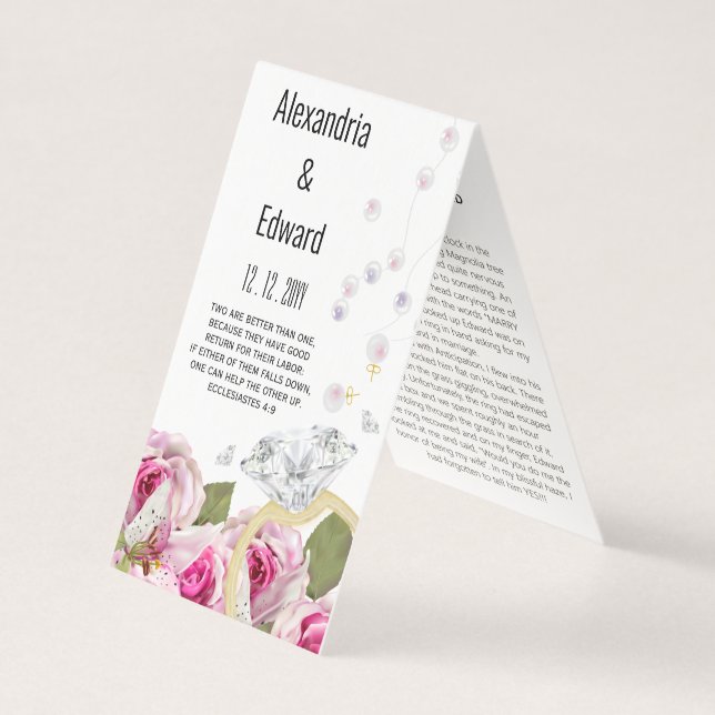 Rose Diamond Ring Engagement Wedding (Front)