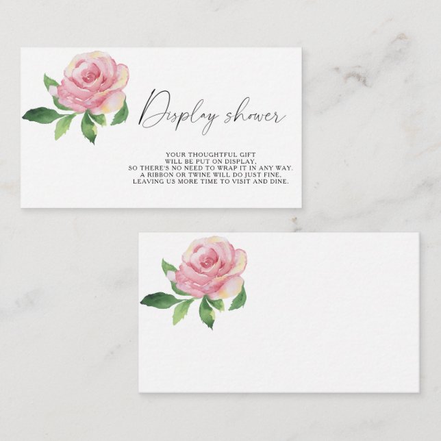 Rose - Display shower Enclosure Card (Front/Back)