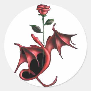 Rose Dragon Classic Round Sticker