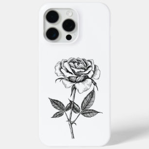 Rose drawing iPhone 15 pro max case