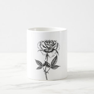 Rose drawing coffee mug
