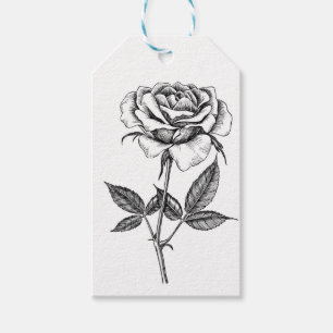 Rose drawing gift tags