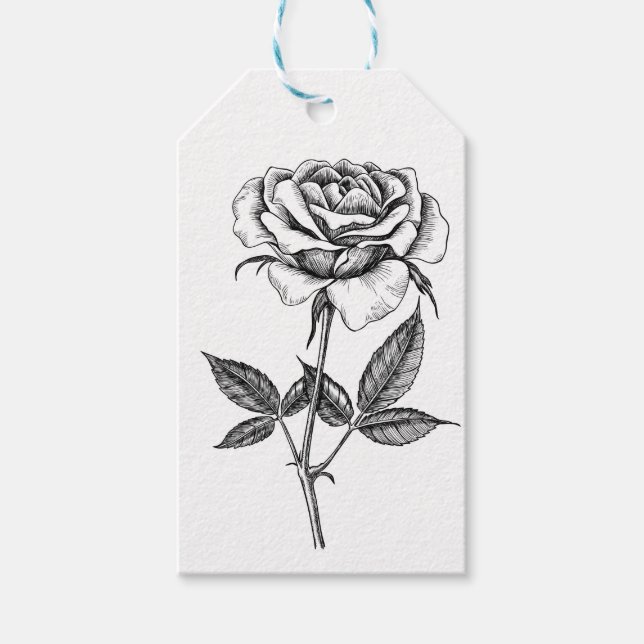 Rose drawing gift tags (Front)