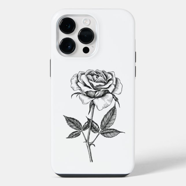 Rose drawing iPhone case (Back)