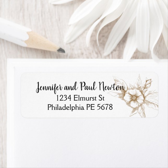 Rose, drawing return address label (Insitu)