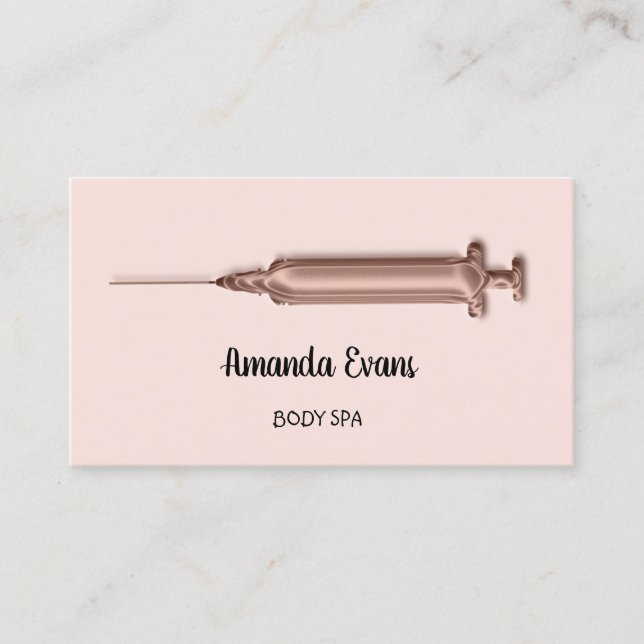 Rose Drips Beauty Cosmetologist Botox Syringe  App Appointment Card (Front)