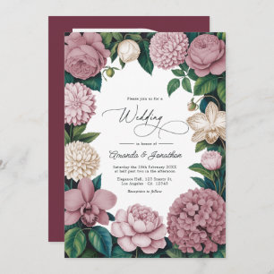 Rose Dust, Silk Blush & Porcelain Cream Wedding Invitation