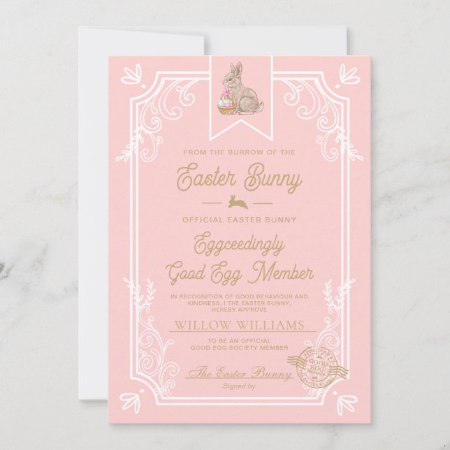 Rose Easter Good Egg Member Certificate Card (Front)