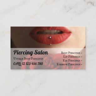 Rose Elegant Sterling Silver Jewellery Lips Pierci Business Card