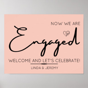 Rose Engagement Party Welcome Sign