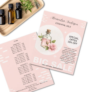 Rose Essential Oils Watercolor Floral Promo Flyer