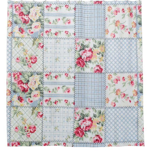 Rose Fabric: Elegant Background Design Shower Curtain (Front)