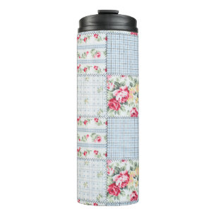 Rose Fabric: Elegant Background Design Thermal Tumbler