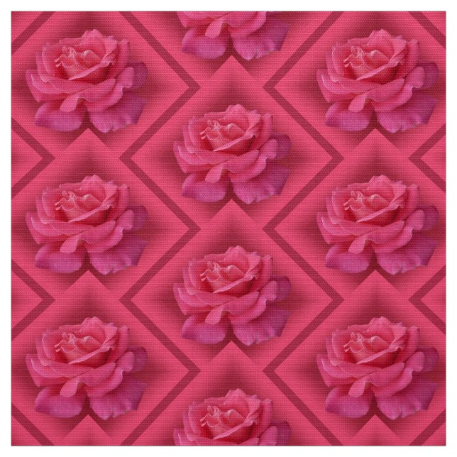 Rose Fabric Pink Rose Fabric Cotton or Poly Custom (Swatch)