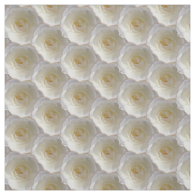 Rose Fabric White Rose Fabric Cotton or Poly (Swatch)
