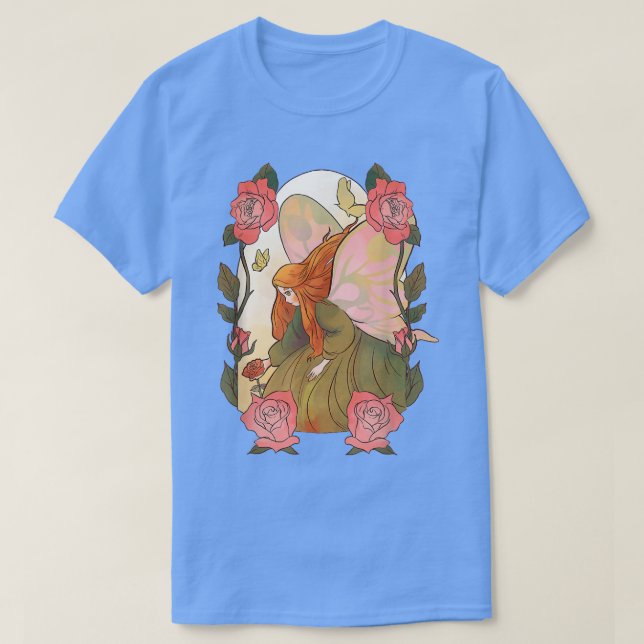 Rose Fairy Flowers Fantasy  T-Shirt (Design Front)