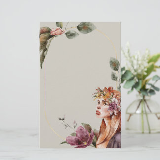 Rose Fairy Stationery Paper | Enchanted Floral