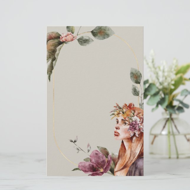 Rose Fairy Stationery Paper | Enchanted Floral (Standing Front)