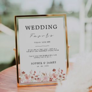Rose Favours Sign, Please Take One Wedding  Invitation