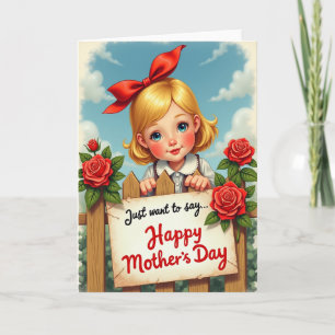 Rose Fence Mothers Day Card