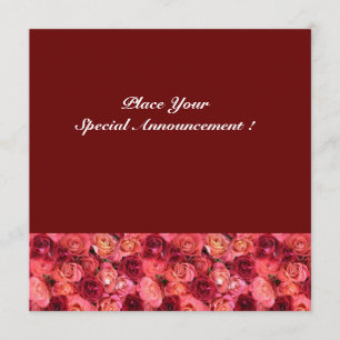 ROSE FIELD MONOGRAM, red pink Announcement