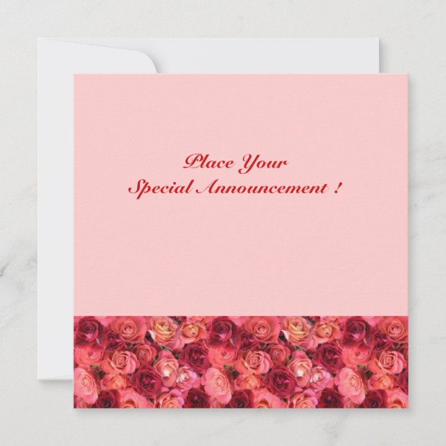 ROSE FIELD MONOGRAM, red pink Announcement (Front)