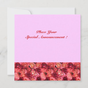 ROSE FIELD MONOGRAM, red pink Announcement