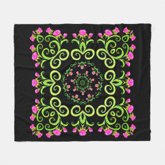 Rose Fiesta Party Fleece Blanket