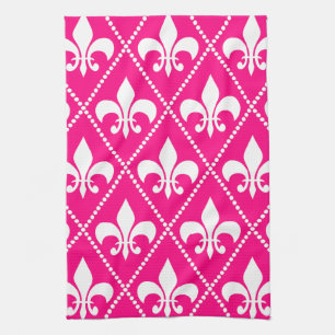 Rose Fleur de Lis Tea Towel