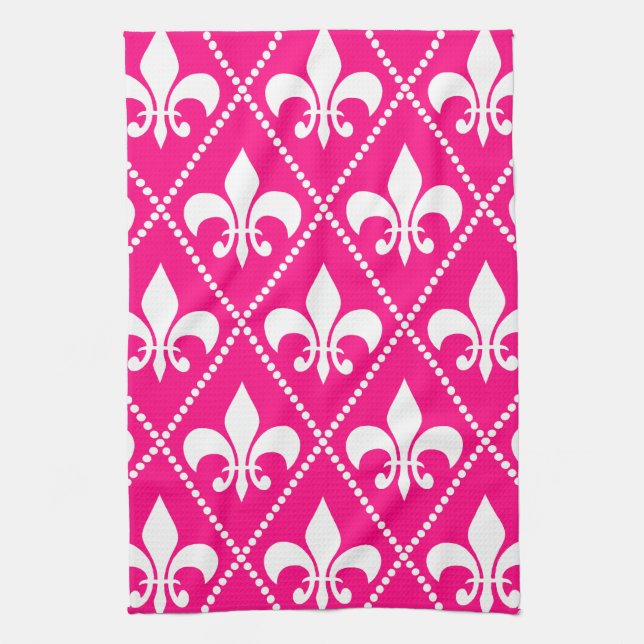 Rose Fleur de Lis Tea Towel (Vertical)