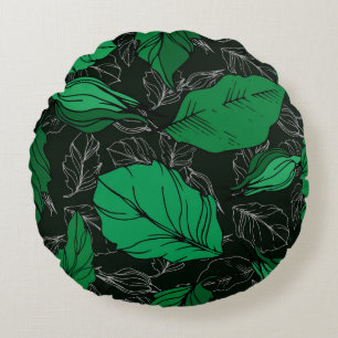 rose floral botanical flowers. Wild spring leaf w Round Cushion
